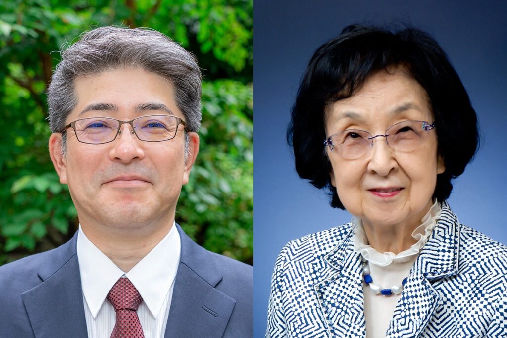 From left Sun Realty & Insurance Corporation President Satoshi Ihara and Founder Shizuko Tani