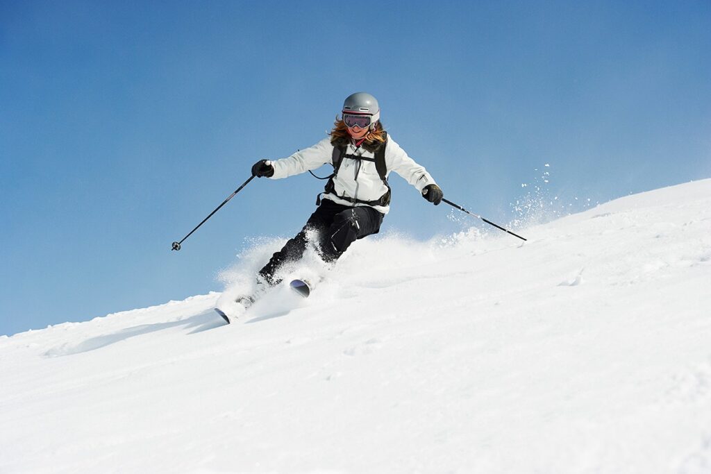 Woman on the ski slopes