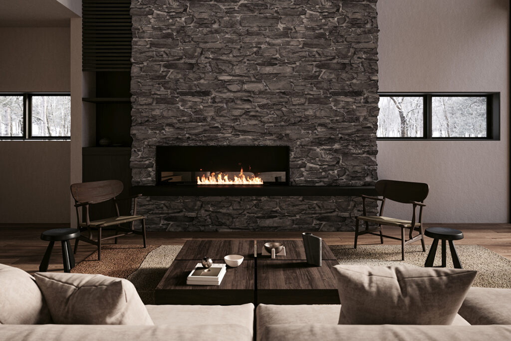 Niseko’s Soga District fireplace